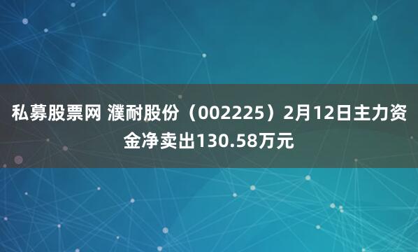 私募股票网 濮耐股份（002225）2月12日主力资金净卖出130.58万元