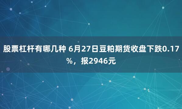 股票杠杆有哪几种 6月27日豆粕期货收盘下跌0.17%，报2946元