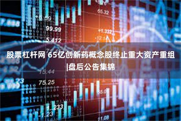 股票杠杆网 65亿创新药概念股终止重大资产重组|盘后公告集锦