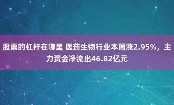 股票的杠杆在哪里 医药生物行业本周涨2.95%，主力资金净流出46.82亿元