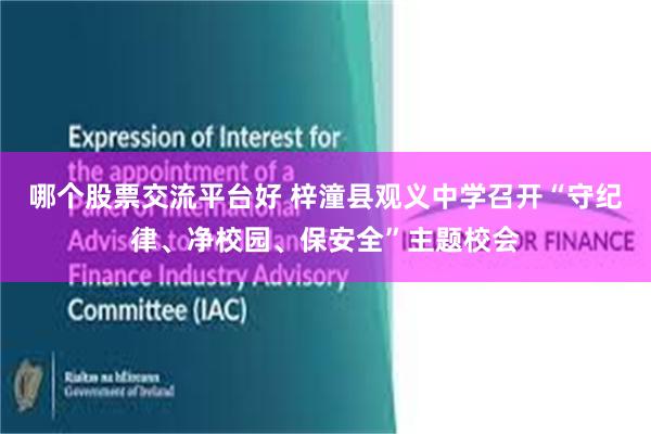 哪个股票交流平台好 梓潼县观义中学召开“守纪律、净校园、保安全”主题校会