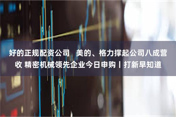 好的正规配资公司 美的、格力撑起公司八成营收 精密机械领先企业今日申购丨打新早知道